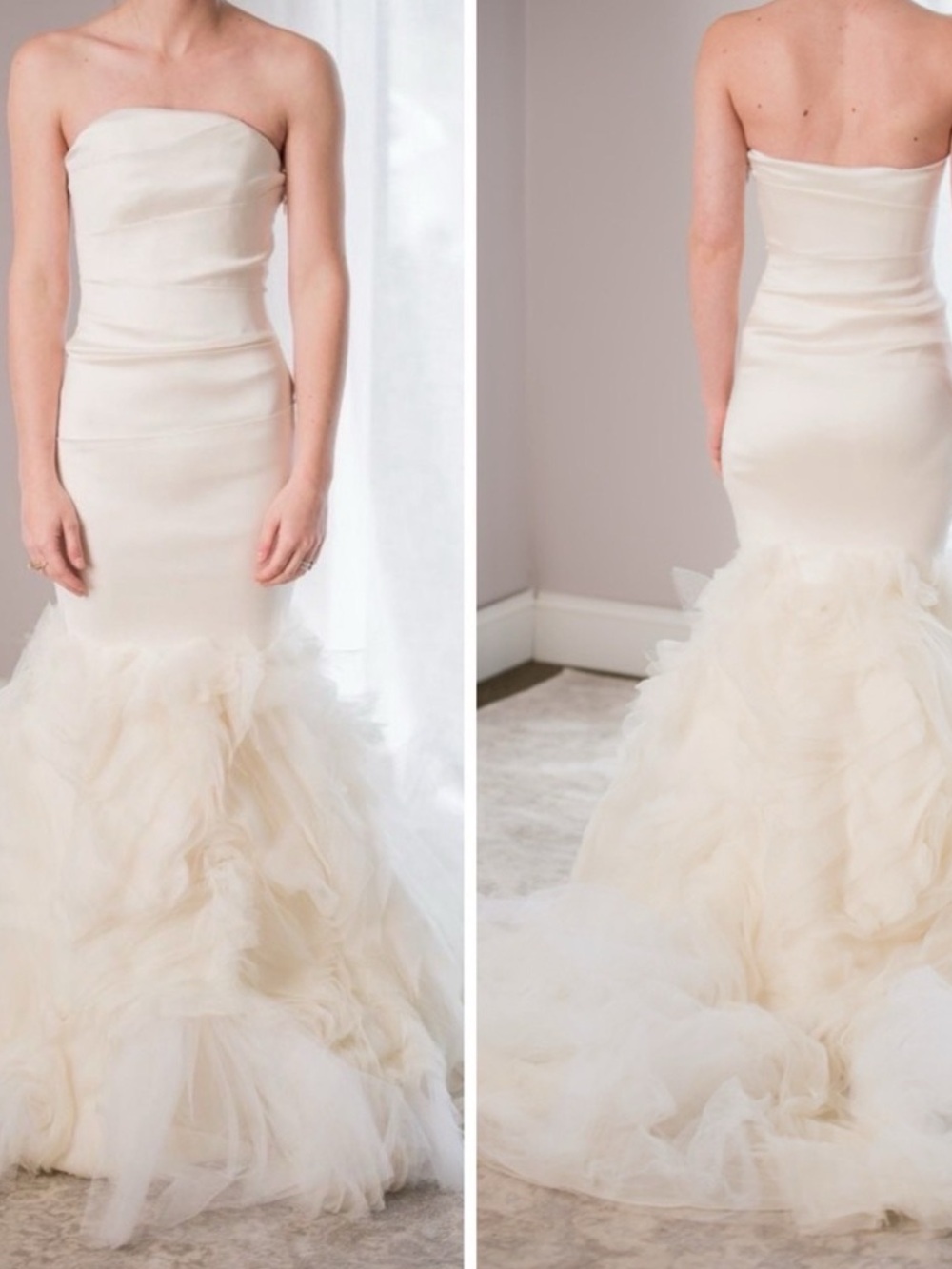 Vera Wang Kathleen Strapless Cream wedding Gown size 4